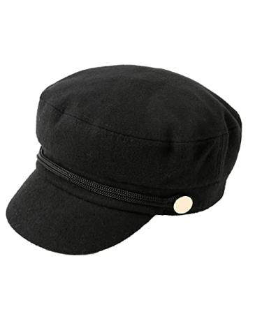 accsa Womens Fashion Newsboy Cap Bakerboy Cabbie Gatsby Pageboy Visor Beret Hat Black
