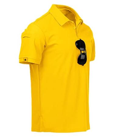 SCODI Polo Shirts for Men Casual Short Sleeve Golf Polo Athletic Daily Collared Shirt Tennis T-Shirt 012-yellow XX-Large