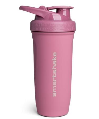 Smartshake Reforce Stainless Steel Protein Shaker Bottle 900 ml |30 OZ - LeakProof Screw -on Lid - BPA Free - Unisex - Deep Rose 900 ml (1 Pack) Deep Rose