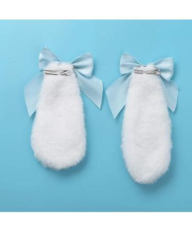 Blue Bunny Plush Lop Ears Hair Clip for Girls | Cute Rabbit Furry Hair Accessories | Cosplay Headwear & Easy Wear Clips - Buy Online on GoSupps.com