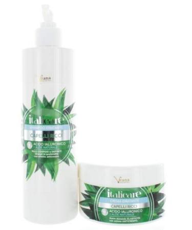 Veana Hyaluron Aloe Vera Hair Shampoo + Hair Mask (500ml + 300ml) for Curly Wavy Structured Curly and Conditioning Hair.