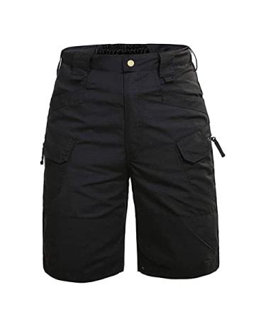 usnsm Shorts Men,Men's Hiking Cargo Shorts Golf Outdoor Work Tactical Shorts with Multi Pocket for Fishing Travel Black Small