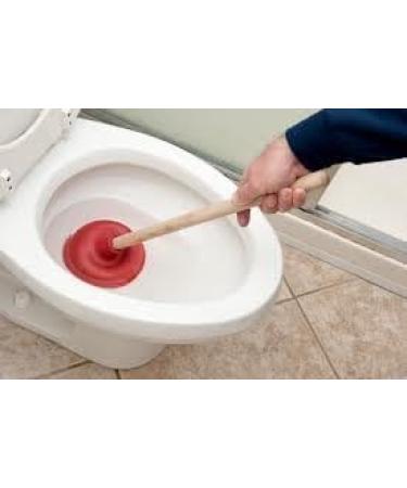 Supply Guru Heavy Duty Force Cup Rubber Toilet Plunger with Long Wooden Handle - Unclog Toilets and Drains (18 1) - Buy Online on GoSupps.com
