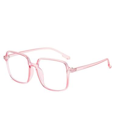 PARWANA Blue Light Blocking Computer Readers Presbyopic Glasses Oversized Reading Glasses Anti UV Square Flat Light Mirror +250 Pink-2