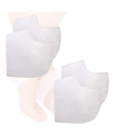 DOBST Gel Heel Protectors  Breathable Heel Cups  Heel Pads Cushion Great for Heel Pain Relief  Heal Dry Cracked Heels & Cracked Heels  Silicone Gel Guard for Women & Men (2 Pairs) (Clear)