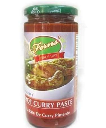 Ferns Hot Curry Paste | Great for Curries & Chinese Cooking | Hot Spicy Paste | Vegan Vegetarian & Halal | Gluten Free (GF) | Free from Artificial Colours and Flavours | 380g Jar - Buy Online on GoSupps.com