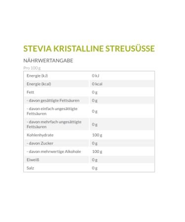 Borchers Stevia Crystalline Sweetener 8 x 300g - Natural Low-Calorie Sugar Substitute for International Shipping - Buy Online on GoSupps.com