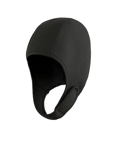 BXT 3mm Neoprene Scuba Diving Hood Cap for Women Men, Thermal Wetsuit Dive Hood Hat for Surfing, Cold Water Diving, Swimming, Snorkelling, Water Sports A-Black
