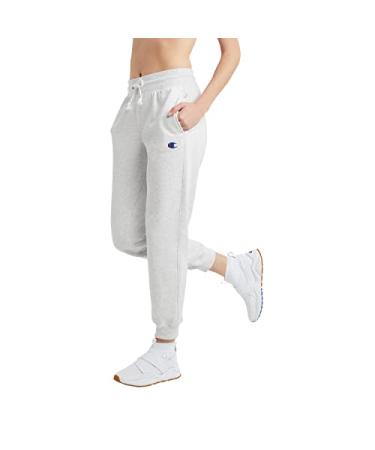 Champion Women's Reverse Weave Joggers, Womens Fleece Joggers, Womens Cotton Sweatpants, 29" X-Small Gfs Silver Grey C Logo