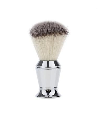 CSB Synthetic Shaving Brush for Men - Nylon Brush Knot Chrome Metal Handle - Wet Shave Brushes (Sliver)