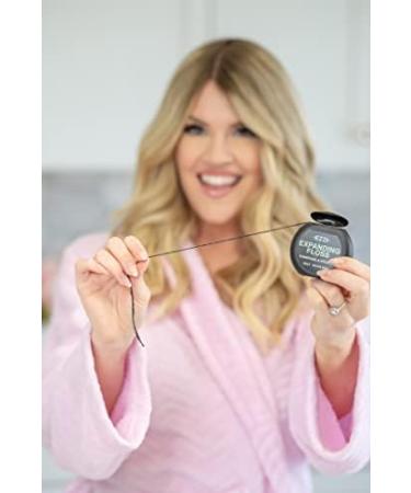 Ezzi Woven Stretchy Dental Floss - Naturally Waxed with Charcoal & Xylitol for Optimal Gum Cleaning - Mint Flavor - 90m - Buy Online on GoSupps.com