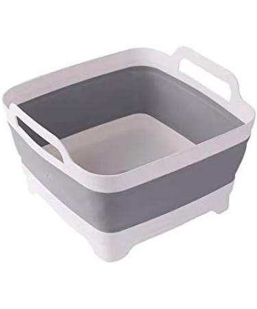 Dish Basin Collapsible with Drain Plug Carry Handles Foldable Sink Tub Dish Wash Basin Portable Dish Tub Collapsible Dishpan for Camping Dish Washing Tub and RV Sink (9.3L Capacity) (Grey) - Buy Online on GoSupps.com