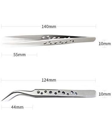 Omberlan Precision 9 Holes Lash Extension Tweezers for 3D 5D Volume Mink Eyelash Extensions - Professional Straight and Curved Pointed Set - Buy Online on GoSupps.com