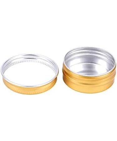 24-Piece Gold Empty Aluminum Jars with Screw Caps - 15ml Cosmetic Storage & 35mm Stickers | International Shipping Available - Buy Online on GoSupps.com
