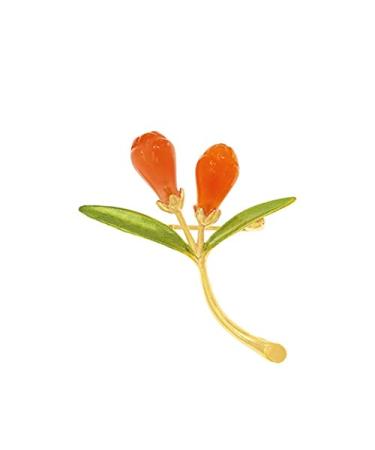Pin Jewelry Gifts for Women Ladies Elegant Accessories South Red Agate Magnolia Shape Brooch Luxury Wedding Banquet Brooch Accessories Brooches & Pins