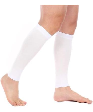 Unisex Free Size White Leg/Calf Sleeve - Comfortable Compression Support - 1 Pair for Sports & Recovery - Buy Online on GoSupps.com