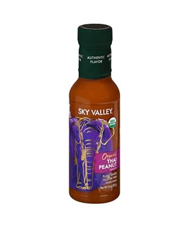 Sky Valley Thai Peanut Sauce - Gluten Free Peanut Sauce, Mild Heat, Authentic Flavor, Organic, Vegan, Non GMO, Gluten Free, Peanut Sauce for Spring Rolls- 14 Oz 14 Ounce (Pack of 1)