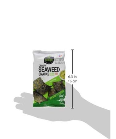 BIBIGO Seaweed Snack with Wasabi - 15g x 3 Pack | Healthy Korean Snack | Gluten-Free Vegan - Buy Online on GoSupps.com