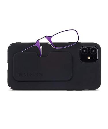 Thinoptics Reading glasses with universal compactui - compact foldable reading glasses with flex -fit technology - 1.00 1.50 2.00 2.50 dioptries - visual aid optics glasses reading aid for women men's purple 2.5 x