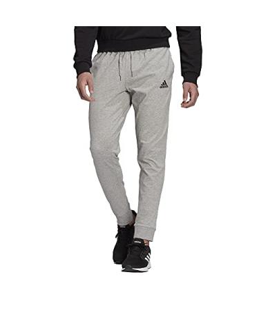 adidas Men's Essentials Single Jersey Tapered Cuff Pants Large Medium Grey Heather