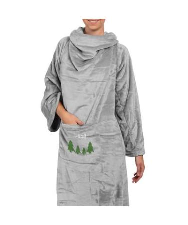 Personalized blanket name fir | Warm fluffy blanket with sleeves hoodie blanket as gifts for women - 150x180cm