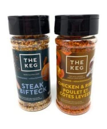 The Keg Seasonings - 2 Pack Bundle - Steak Seasoning 180g and Chicken and Rib Seasoning 168g