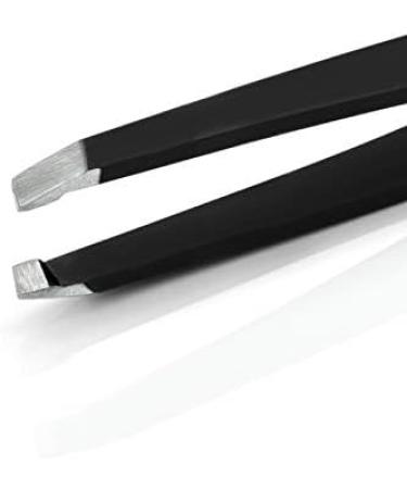 Effective Eyebrow Slanted Tweezer Covered with Colour Silicon (Black) - Buy Online on GoSupps.com