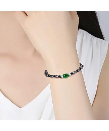 ZJchao Magnetic Bracelet for Weight Reduction | Health Jewelry with Black & Green Stones | Perfect Gift for Men & Women - Buy Online on GoSupps.com