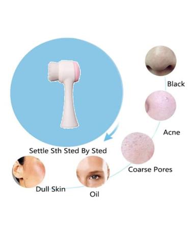 KDDOM 2 in 1 Facial Cleansing Brush for Deep Pore Exfoliation - Soft Bristles Silicone Massager for Blackhead & Acne Removal (Pink) - Buy Online on GoSupps.com