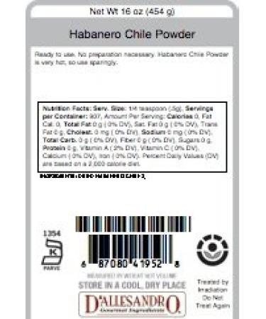 Habanero Chile Powder - 16 oz Jar | Premium Quality Spice for Heat Seekers - Buy Online on GoSupps.com