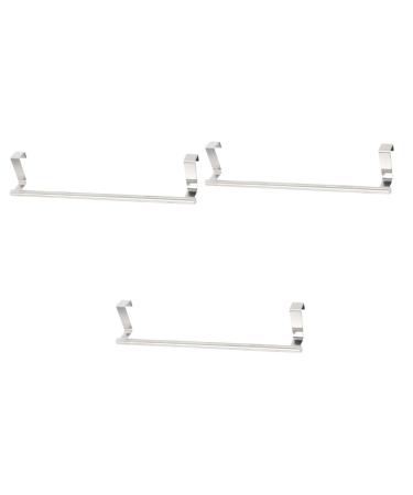 Alipis 3 Pcs Cabinet Door Hook Swivel Towel Rack Metal Over Cabinet Towel Bar Storage Rack Kitchen Shelf Silverx3pcs 36X5cmx3pcs