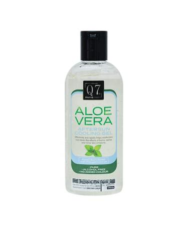 Q7Paris Aftersun Cooling Soothing and Moisturising Aloe Vera Gel. Effectively and rapidly helps soothe and cool down the effects of burns sunburns rashes bites and minor skin irritations - 250ml
