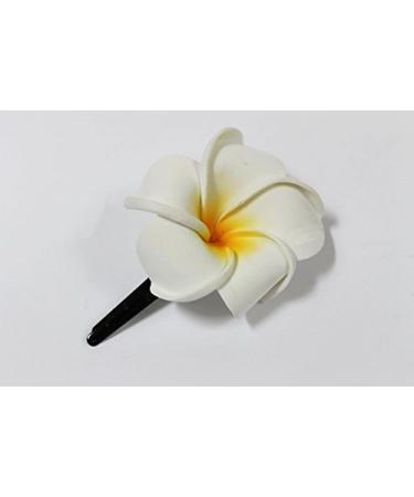 Exotic White Frangipani Flower Hair Clip - 4cm Long - International Shipping Available - Buy Online on GoSupps.com