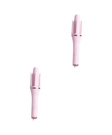 Healeved 2pcs Straightener Hair Hair Curler Abs Electric Curling Iron 32.50X5.50X5.50CMx2pcs Pinkx2pcs