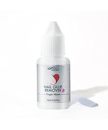 ADCILS PROFESSIONAL Nail FINGERHEART Glue Remover 0.34 fl oz / 10ml - Press ON Nail Glue Remover, Fake Nail ADHESSIVE Remover, Nail TIP Bond Remover 0.34fl oz/10ml