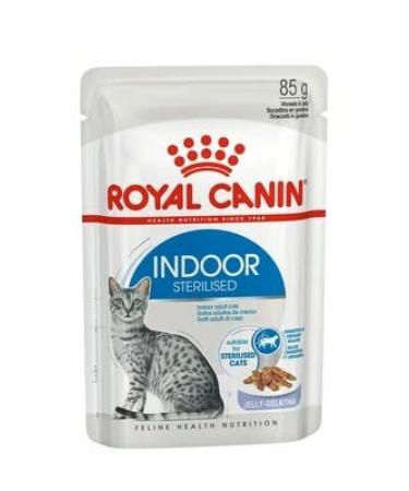 Royal Canin Indoor Sterilised in Jelly Adult Wet Cat Food 85g (Pack of 48)