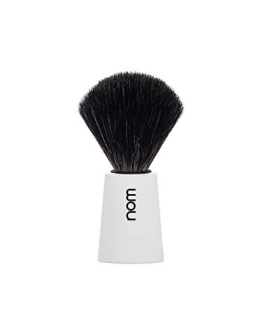 nom - Shaving brush - CARL series - Synthetic fibre Black Fibre - Plastic white