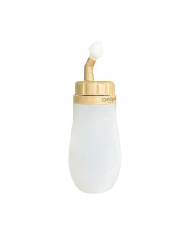 Soft Tip Neti Pot Squeeze Bottle Nasal Wash Bottle Neti Pot Sinus Rinse Pressure Irrigation with Thermometer Sticker for Adult & Kid 300ml with 30 Nasal Wash Saline Packets (Brown)