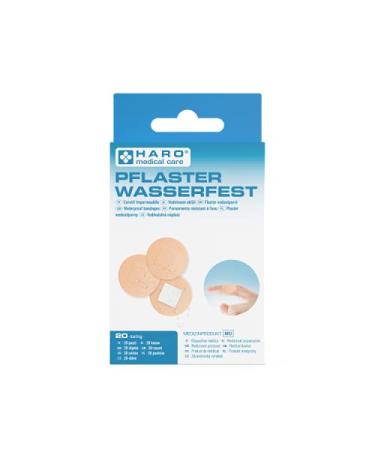 Haro Medical Care Waterproof wound pavement round for small injuries skin-friendly air-permeable optimal for small wounds 20 pieces with a diameter of 25 mm