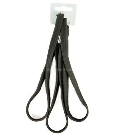 Hairband IN7682 elastic plain black 3 pieces