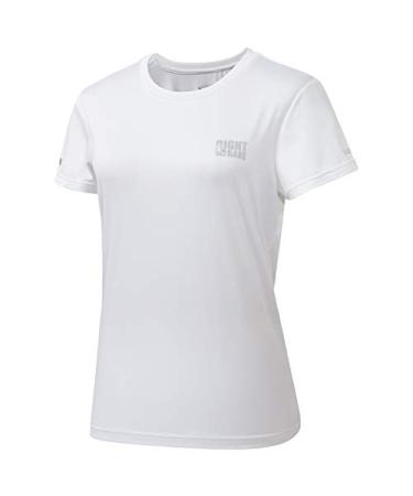 Lightbare Womens Dry Fit Short Sleeve T-Shirts Lightweight Anti-Odor Performance Shirt for Running Workout Sports White Small