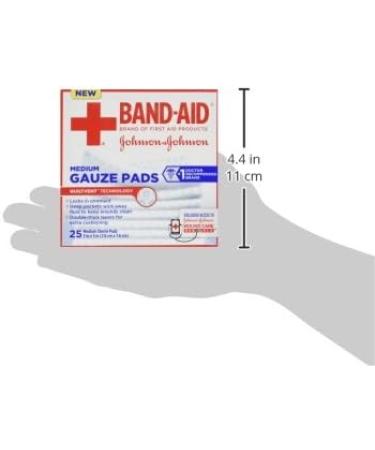 Band-Aid Brand Cushion Care Non-Stick Gauze Pads - 25 Individually-Wrapped Medium Pads - Buy Online on GoSupps.com