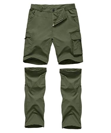 Men's Outdoor Hiking Pants Waterproof Quick Dry Fishing Pants Lightweight Straight Work Pants 34 Army Green
