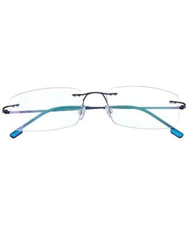Rongchy Super Light Titanium Myopia Glasses - Nearsighted Fashion Eyewear for Men & Women -0.50 to -6.00 Strength - Blue Color - Buy Online on GoSupps.com