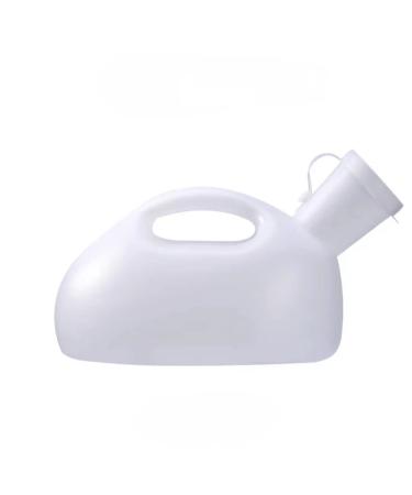 Urinal 2 L Male with Cover Emergency Use ABS Material Portable Urine Collector Senior/Home/Hospital-Blue (Color : White)