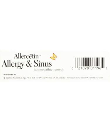 Source Naturals Allercetin Allergy & Sinus Homeopathic Tablets 48ct - Relief for Allergies and Sinus Congestion - Buy Online on GoSupps.com