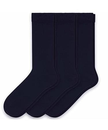 Sugar Free Sox Health & Comfort Mens Diabetic Socks Ribbed Mid-Calf 3 Pairs (10-13  Navy)