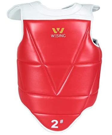 Wesing WTF Approved Taekwondo Chest Protector Taekwondo Solid Reversible Chest Guard Body Protector 2#(103.5lb112.2lb)