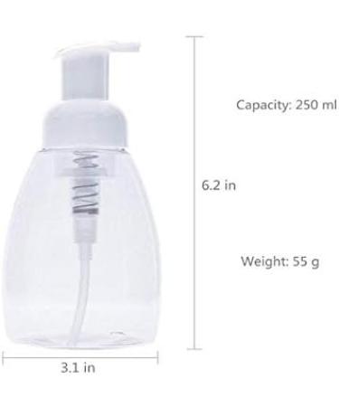 250ml Refillable Foam Pump Bottles - 2 Pack for Makeup Shampoo Facial Cleanser & DIY Hand & Body Wash - Buy Online on GoSupps.com