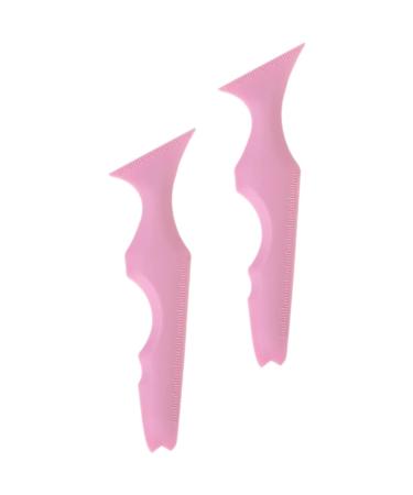 FRCOLOR 2pcs Silicone Beauty Ruler Eyeshadow Lipstick Makeup Applicator Makeup Template With Wings Gelatin 15X4.15CM Pink-1